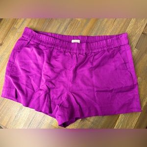 NWT J Crew Purple Linen/Cotton Shorts Size 16